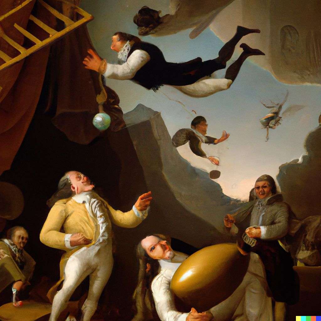 the discovery of gravity, painting by Francisco de Goya